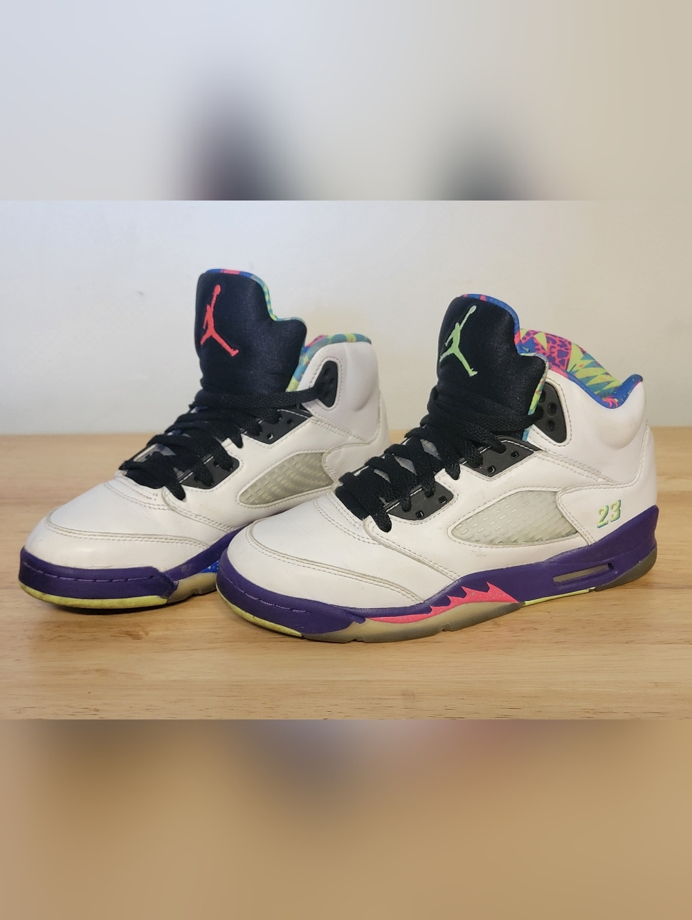 Nike Air Jordan 5 Retro Boys Size 5.5Y White Athletic Shoes Sneakers DB3024-100